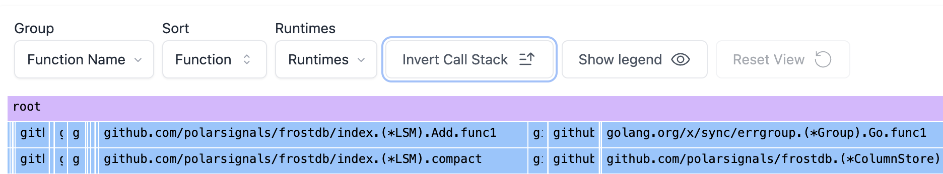 Invert Call Stack option